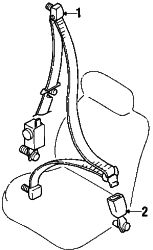 Mazda MPV Right Belt & retractor | Mazda OEM Part Number LB83-57-730D-09