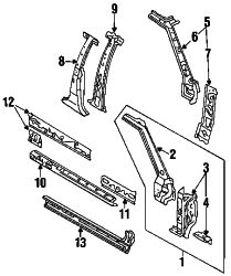 Mazda MPV Left Rocker reinf | Mazda OEM Part Number LA01-71-275A