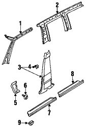 Mazda MPV Left Center plr trim clip | Mazda OEM Part Number H002-68-865