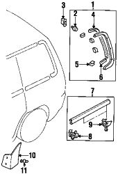 Mazda MPV Right Drip molding grommet | Mazda OEM Part Number H272-50-638
