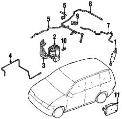 Mazda MPV Left Shock absorber | Mazda OEM Part Number LA03-28-700B