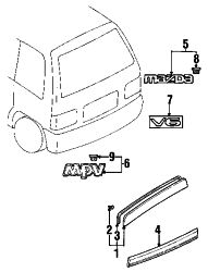 Mazda MPV  Nameplate clip | Mazda OEM Part Number LA01-51-958