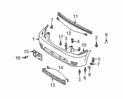 Mazda MPV Right Bumper cover retainer screw | Mazda OEM Part Number 9CF6-00-516B