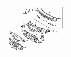 Mazda MPV Left Cowl grille cover | Mazda OEM Part Number LC63-50-705A