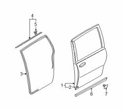 Mazda MPV Right Door w'strip | Mazda OEM Part Number LD52-72-761