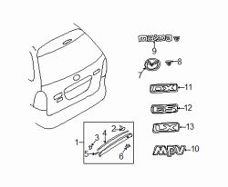 Mazda MPV  Emblem retainer clip | Mazda OEM Part Number LA01-51-958