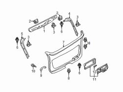 Mazda MPV  Gate trim panel fastener | Mazda OEM Part Number GE4T-68-865A