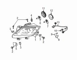 Mazda CX-9 Left Headlamp assy | Mazda OEM Part Number TD11-51-0L0J