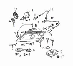 Mazda CX-9 Right Headlamp assy U-nut | Mazda OEM Part Number FB01-50-133C