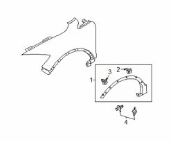 Mazda CX-9 Left Wheel opng mldg retainer | Mazda OEM Part Number TD12-51-SJ3A