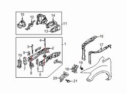 Mazda CX-9 Left Outer rail | Mazda OEM Part Number L206-54-320E