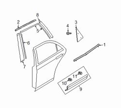 Mazda CX-9 Right Side molding clip | Mazda OEM Part Number NE51-51-SJ3A