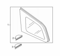 Mazda CX-9 Right Quarter glass | Mazda OEM Part Number TD11-62-950C