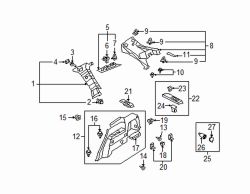 Mazda CX-9 Left Lock pillar trim fastener | Mazda OEM Part Number GE4T-68-865A