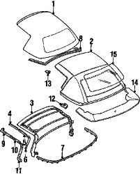 Mazda Miata Right Weatherstrip | Mazda OEM Part Number NA01-R1-413C