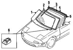 Mazda Miata  Windshield spacer | Mazda OEM Part Number GJ21-50-891
