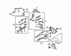 Mazda MX-5 Miata Right Inner side rail | Mazda OEM Part Number NE51-53-310D