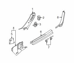 Mazda MX-5 Miata Left Wndshld plr trim clip | Mazda OEM Part Number LA10-68-D21