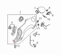 Mazda MX-5 Miata Right Quarter panel nut plate | Mazda OEM Part Number D350-70-46X