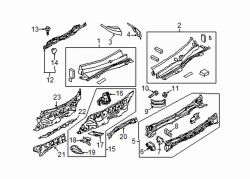 Mazda 2 Left Cowl top panel plate | Mazda OEM Part Number D651-54-590