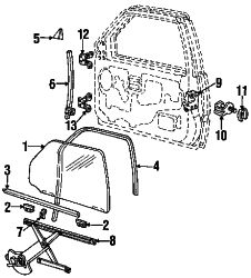 Mazda Navajo Left Regulator | Mazda OEM Part Number ZZL1-59-560B