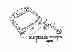 Mazda 3 Rear Hatch Emblem | Mazda OEM Part Number BCKD-51-721