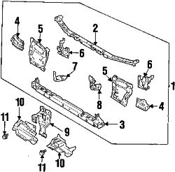 Mazda 626  Radiator support | Mazda OEM Part Number GA2K-53-100W