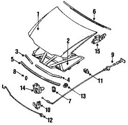 Mazda 626  Hood | Mazda OEM Part Number GD1E-52-310F