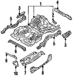 Mazda 626 Right Floor side | Mazda OEM Part Number GN81-53-731B