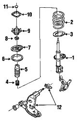 Mazda 626 Right Strut | Mazda OEM Part Number GA8N-34-700C