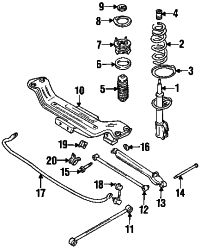 Mazda 626  Stabilizer bar bracket | Mazda OEM Part Number GA2A-28-155A