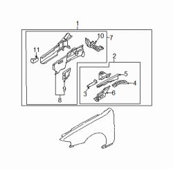Mazda 626 Left Front panel | Mazda OEM Part Number GDYA-54-22Y