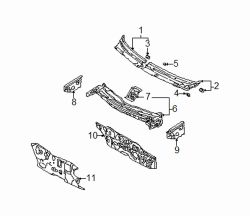 Mazda 626 Right Cowl grille cap | Mazda OEM Part Number GA2A-50-796