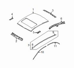 Mazda 626 Left Drip molding | Mazda OEM Part Number GD7E-50-995