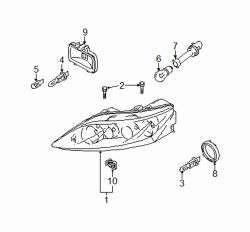 Mazda 6 Left Headlamp assy | Mazda OEM Part Number GP7A-51-0L0B