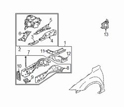 Mazda 6 Left Torque box | Mazda OEM Part Number GK2A-54-381D