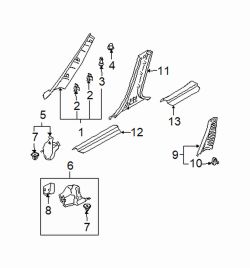 Mazda 6 Left Cowl trim | Mazda OEM Part Number GP7A-68-390E-72