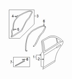 Mazda 6 Left Surround w'strip fastener | Mazda OEM Part Number GJ6A-73-762