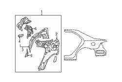 Mazda 6 Right Inner panel assy | Mazda OEM Part Number GKYA-70-100