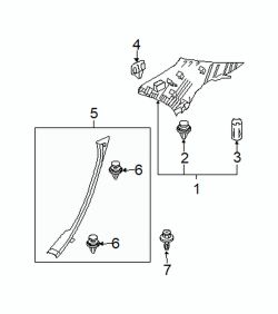 Mazda 6 Right Lock pillar trim | Mazda OEM Part Number GM9A-68-760B-80