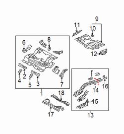 Mazda 6 Left Rear rail | Mazda OEM Part Number GK2A-54-811C