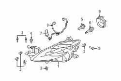 Mazda 6 Left Headlamp assy fastener | Mazda OEM Part Number GJ21-68-885B-02