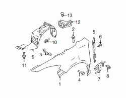 Mazda 6 Right Fender liner fastener | Mazda OEM Part Number BC1D-56-145