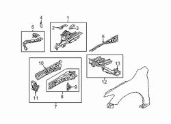 Mazda 6 Left Apron assy tape | Mazda OEM Part Number GHY9-56-196