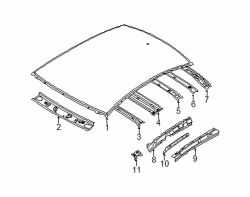 Mazda 6 Right Roof rail reinforcement | Mazda OEM Part Number GHP9-70-251
