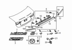 Mazda 6  Finish molding clip | Mazda OEM Part Number B25F-50-714