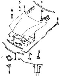 Mazda MX-6  Support rod retainer | Mazda OEM Part Number GA2K-56-693A