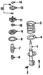 Mazda MX-6  Strut nut | Mazda OEM Part Number H266-28-091
