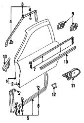 Mazda MX-6  Door w'strip fastener | Mazda OEM Part Number G031-58-762