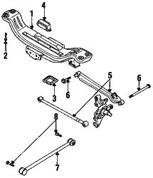 Mazda MX-6 Right Lateral rod | Mazda OEM Part Number GC5J-28-600